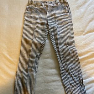 Blue and White Stripped Linen Pants